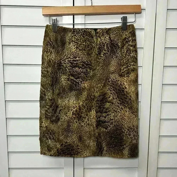 Worth New York Leopard Print Fur Pencil Skirt Size 0 - Picture 7 of 8